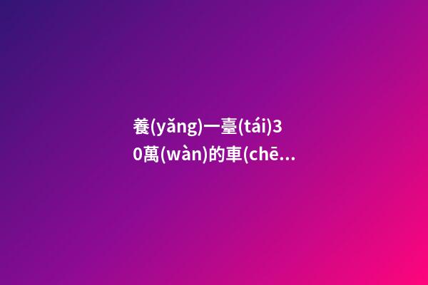 養(yǎng)一臺(tái)30萬(wàn)的車(chē)，每年花費(fèi)多少錢(qián)？